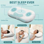 Neck Support Pillow Ergonomic Memory Foam Cooling Fabric