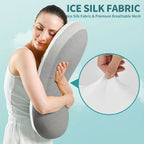 Neck Support Pillow Ergonomic Memory Foam Cooling Fabric