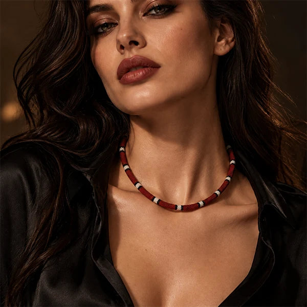 Necklace Serpent-Inspired Statement Design Six Color Options