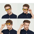 Night Driving Glasses Yellow Tint Wraparound Over Prescription Frames