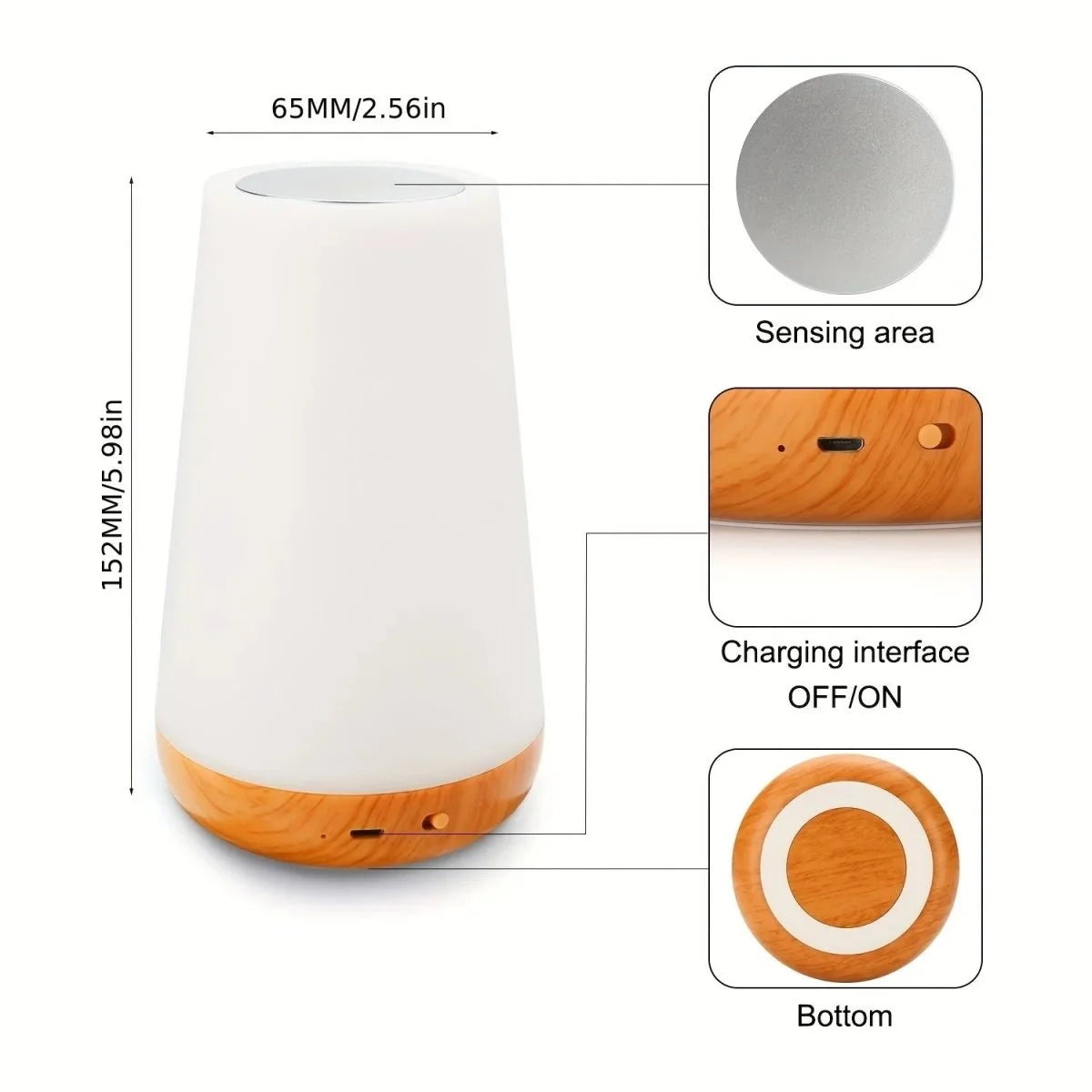 Night Light Portable Dimmable Rechargeable Remote Control