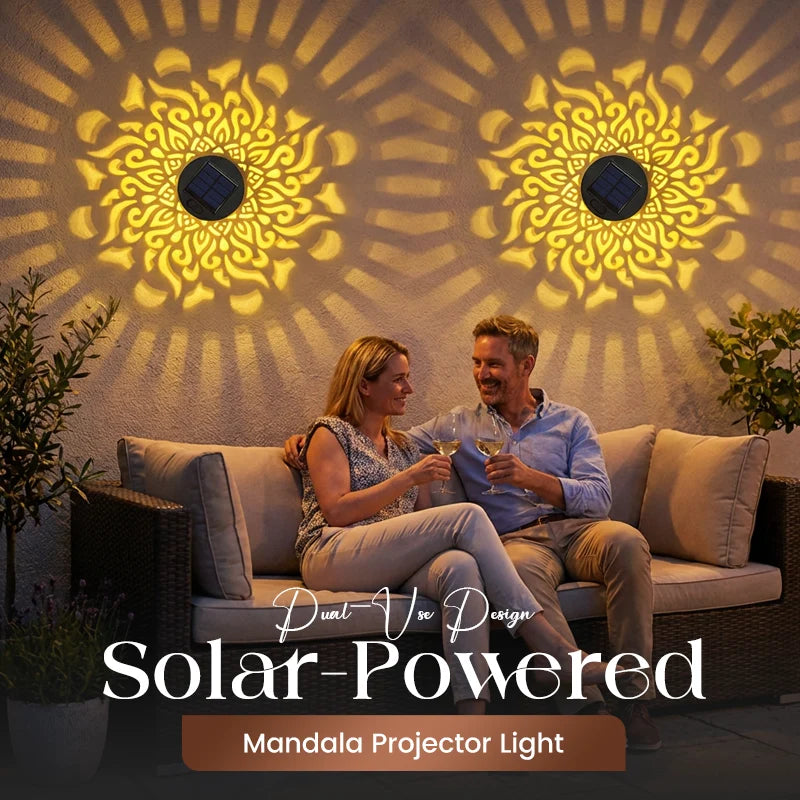 Night Light Projector Solar-Powered Mandala Weatherproof