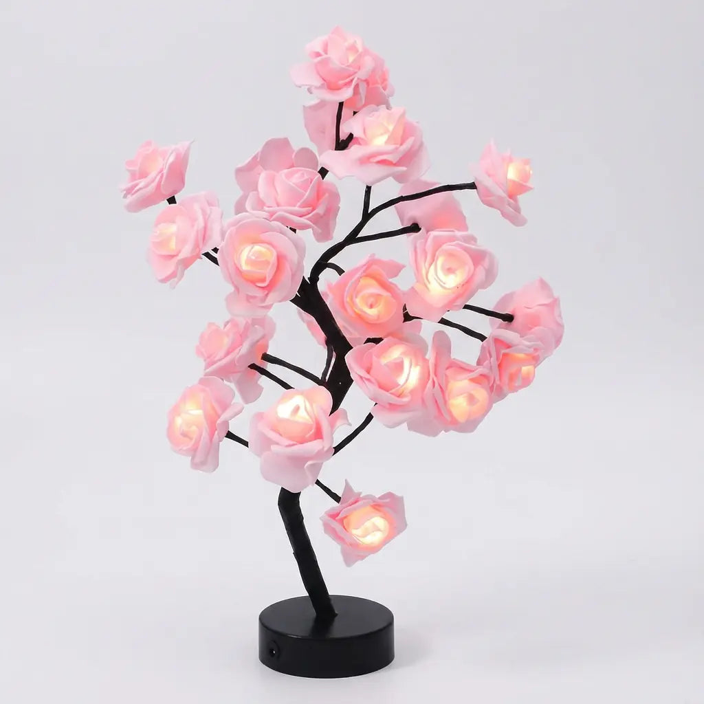 Night Light Rose LED Warm Ambient USB & Battery
