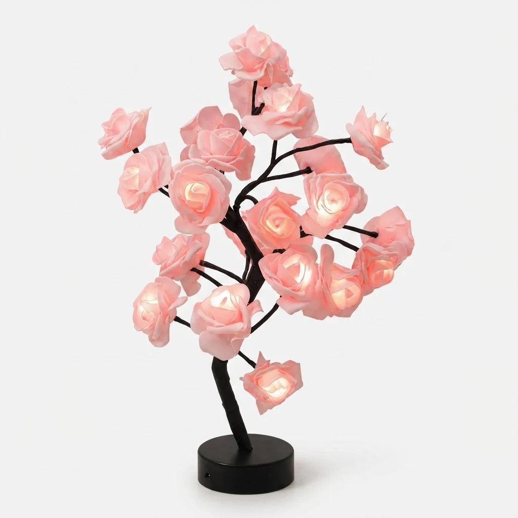 Night Light Rose LED Warm Ambient USB & Battery