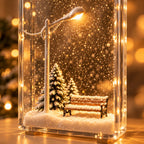 Night Light Snowy Street Scene Warm White LED