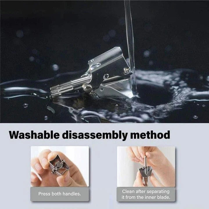 Nose And Ear Hair Trimmer Manual Stainless Steel Compact Design