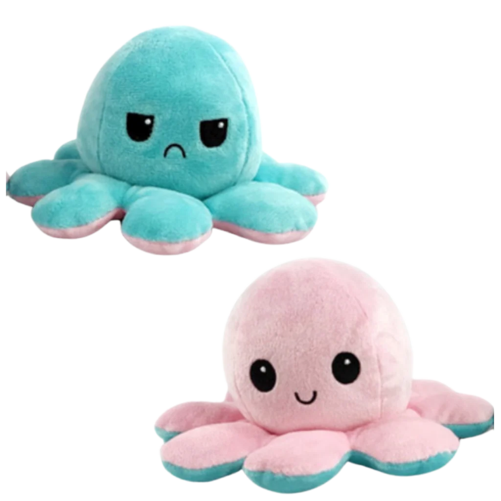 Octopus Plush Reversible Happy & Sad Faces Cotton Fabric