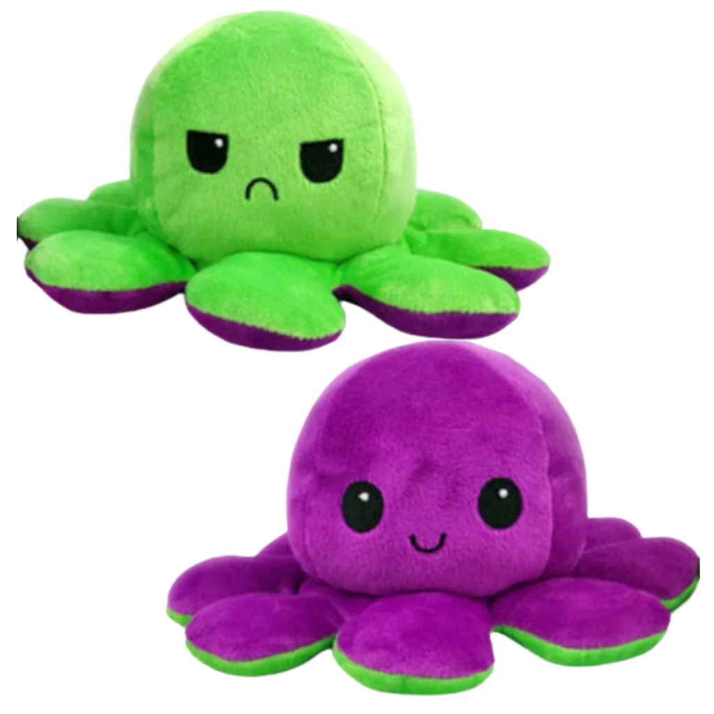 Octopus Plush Reversible Happy & Sad Faces Cotton Fabric