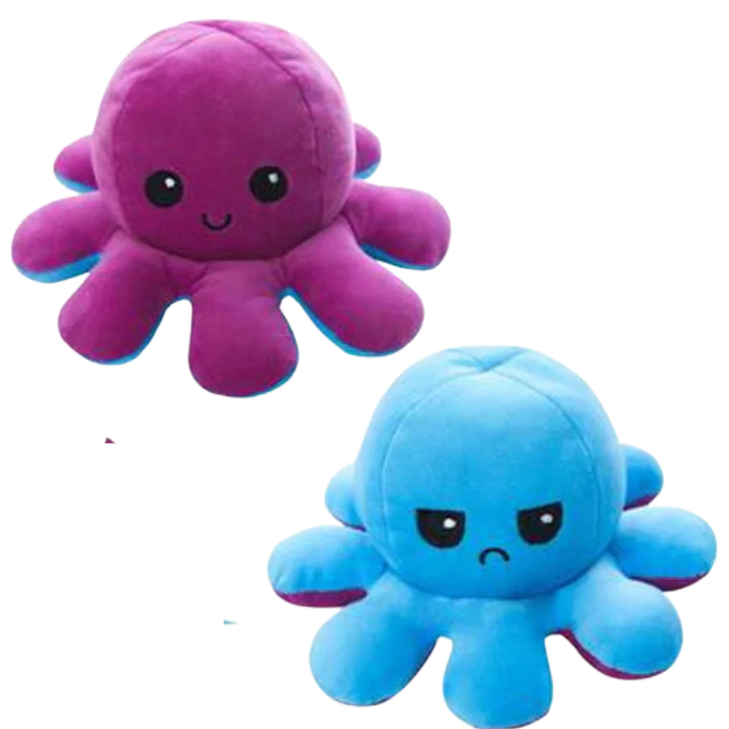 Octopus Plush Reversible Happy & Sad Faces Cotton Fabric