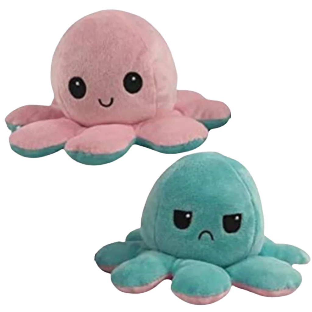 Octopus Plush Reversible Happy & Sad Faces Cotton Fabric