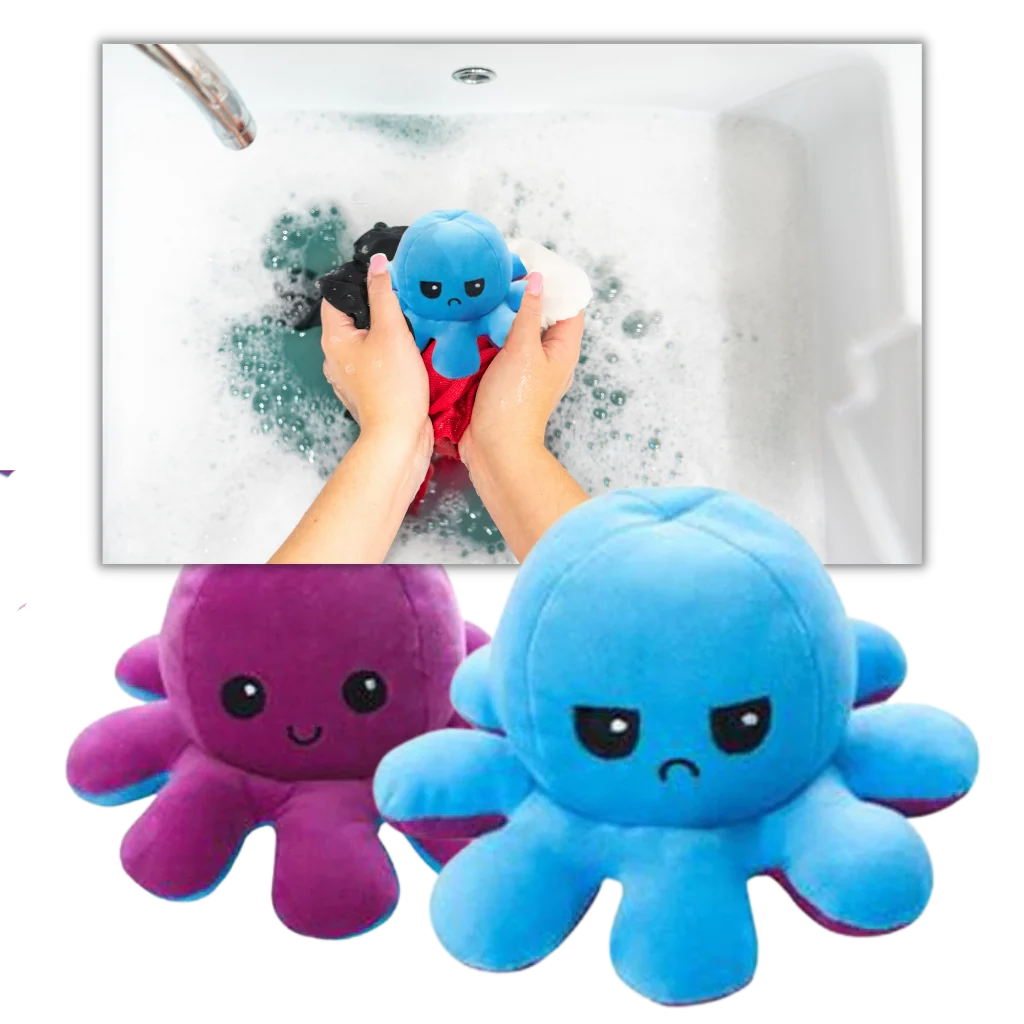Octopus Plush Reversible Happy & Sad Faces Cotton Fabric