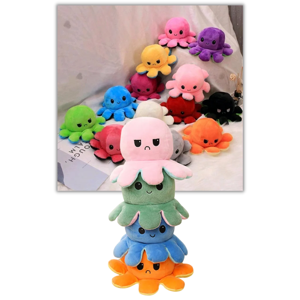 Octopus Plush Reversible Happy & Sad Faces Cotton Fabric