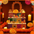 Ofrenda Display Three-Tier Wooden Tabletop Stand