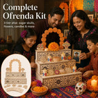 Ofrenda Display Three-Tier Wooden Tabletop Stand