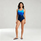 One-Piece Swimsuit Ombre Gradient Stretchy Quick-Drying Fabric