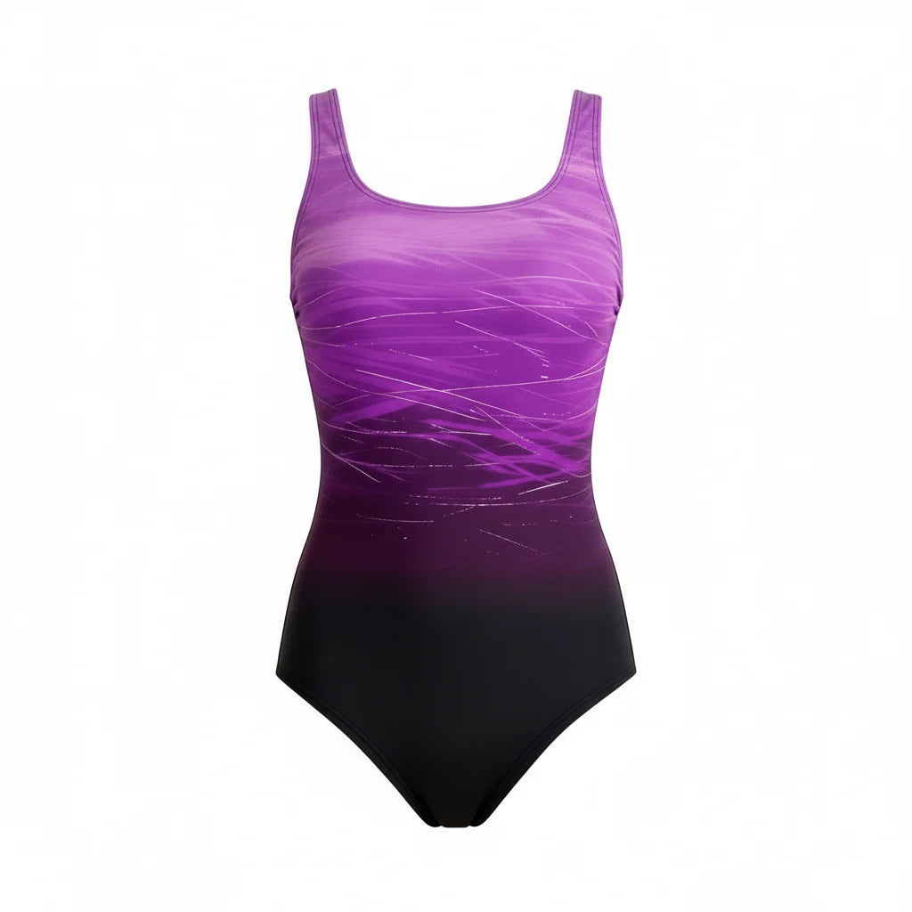 One-Piece Swimsuit Ombre Gradient Stretchy Quick-Drying Fabric