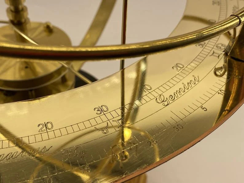 Orrery Model Moving Brass Gears 9 Planets