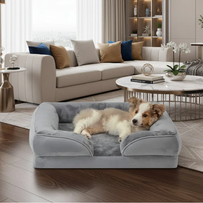 Orthopedic Dog Bed Velvet Cover Machine-Washable Joint Support