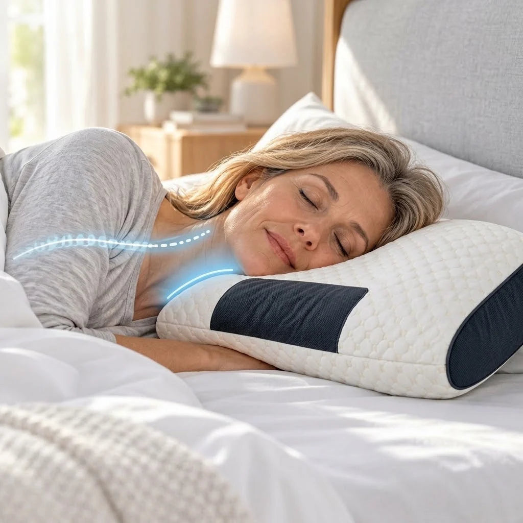 Orthopedic Neck Pillow Ergonomic Contour Two Height Options
