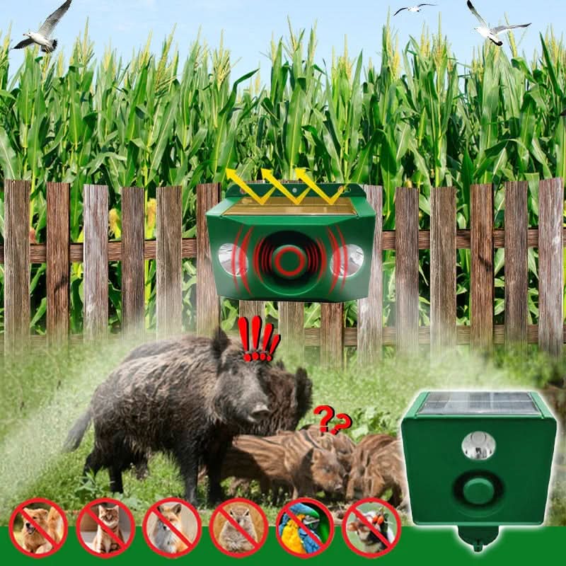 Outdoor Animal Deterrent Solar-Powered Flashing LED 33-Foot Range