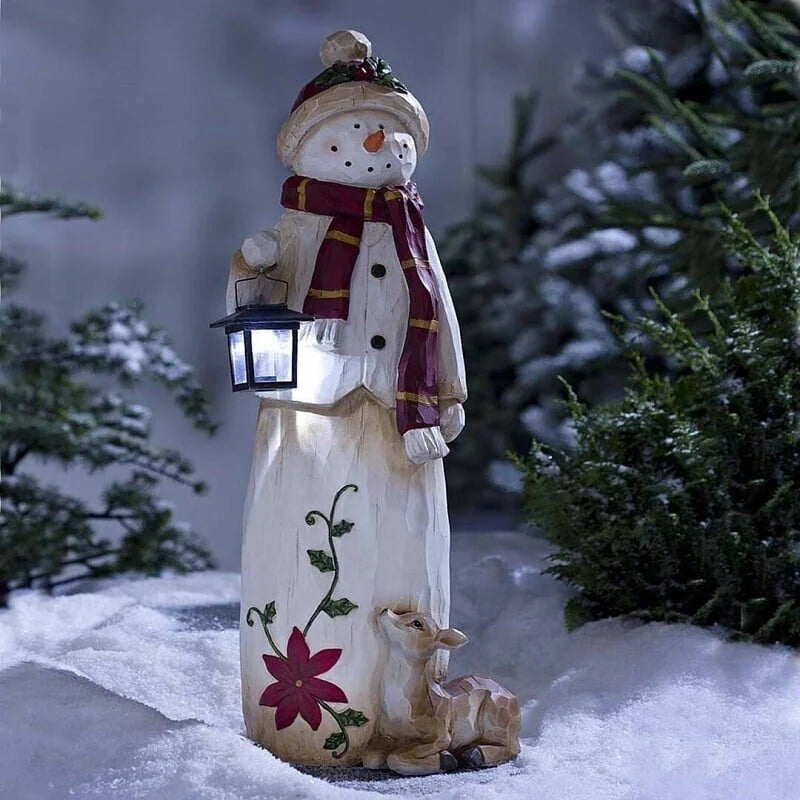 Outdoor Christmas Decoration LED Lantern Weather-Resistant Resin