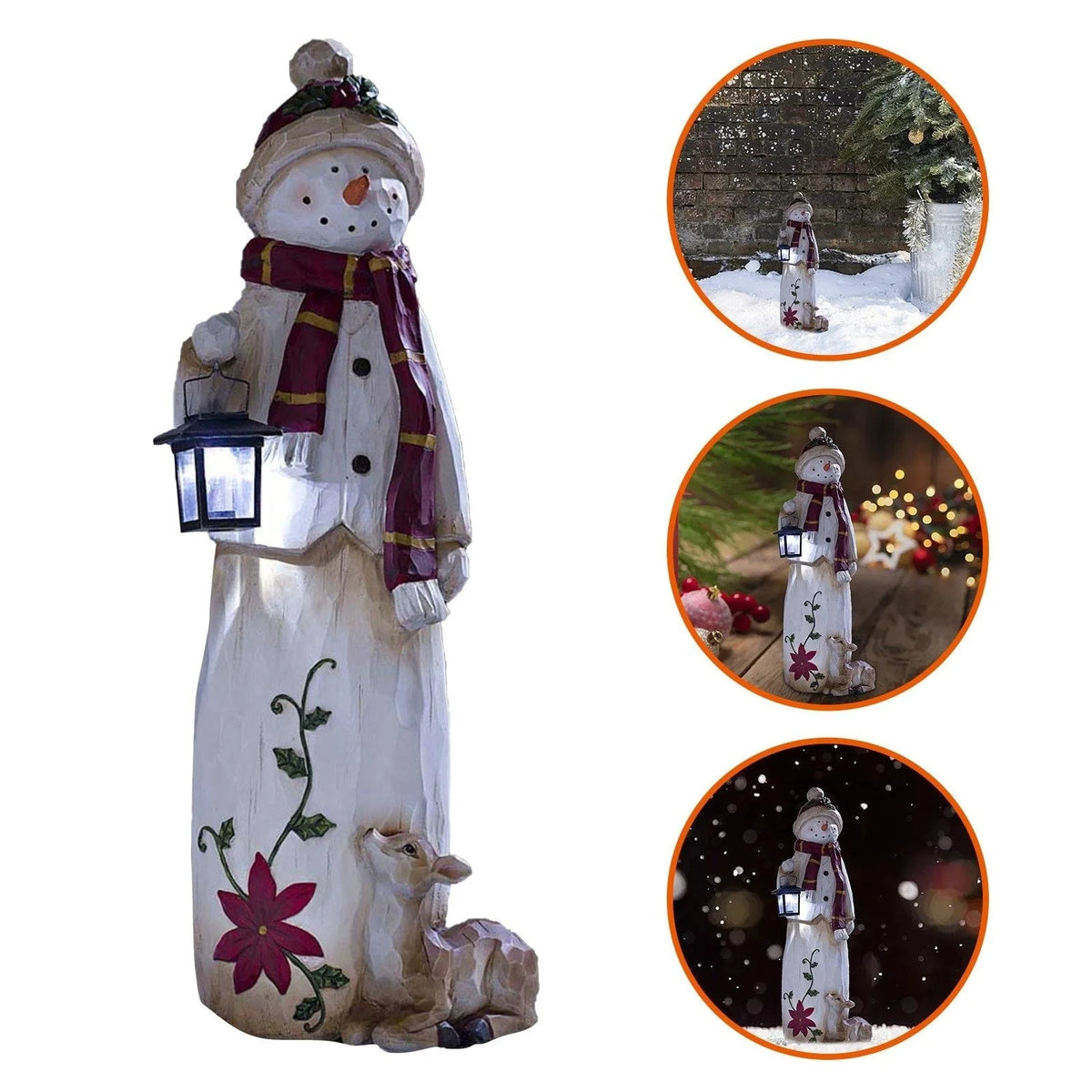 Outdoor Christmas Decoration LED Lantern Weather-Resistant Resin