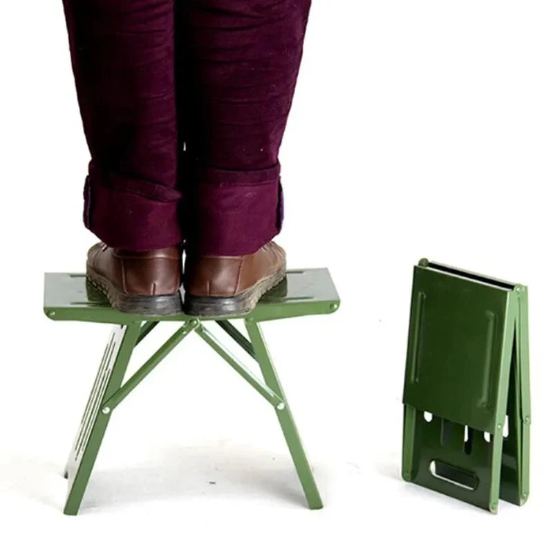 Outdoor Folding Stool Lightweight Aluminum Frame Supports 265 Lbs