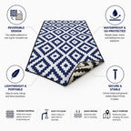 Outdoor Rug Reversible Geometric Waterproof & UV-Protected