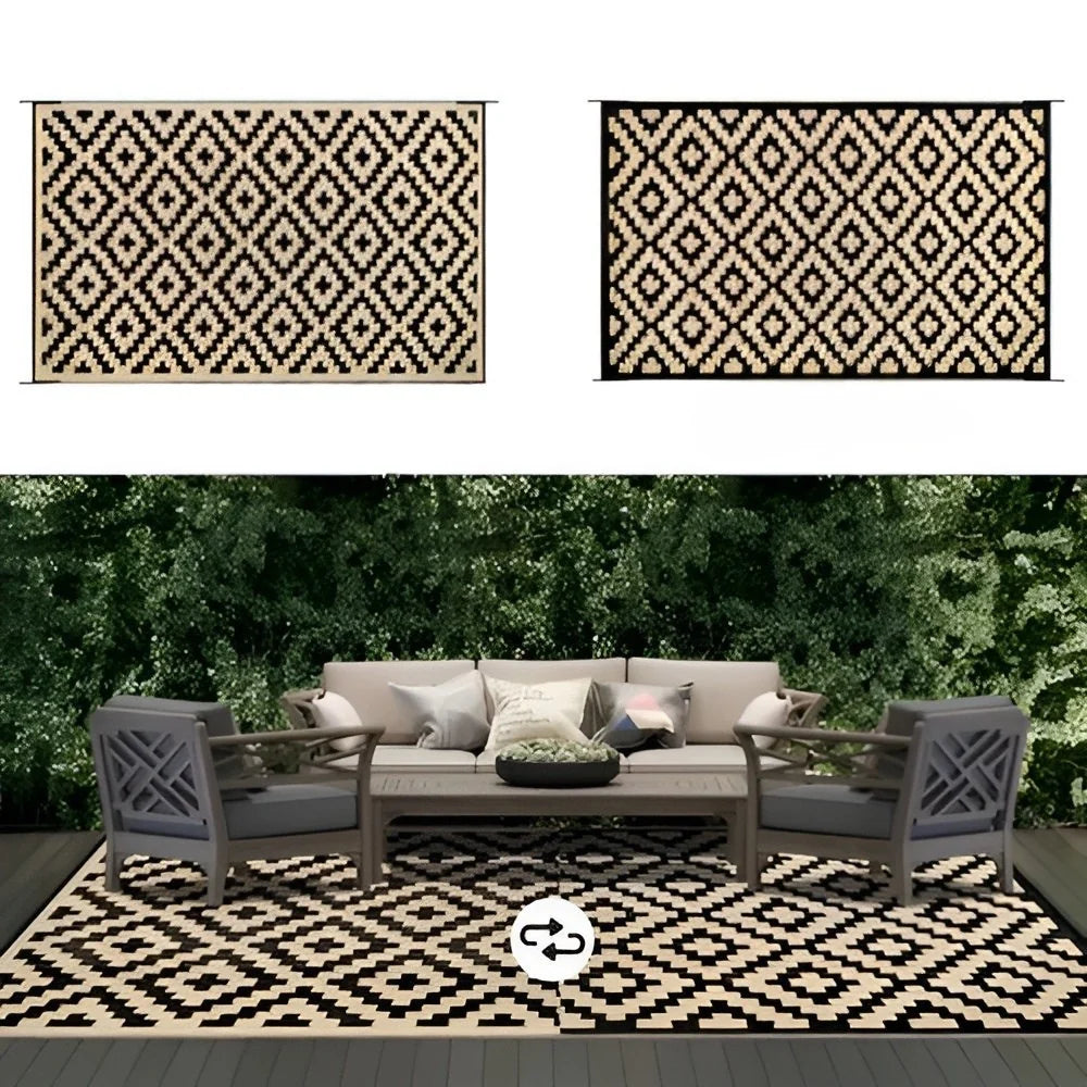 Outdoor Rug Reversible Non-Slip Water-Repellent