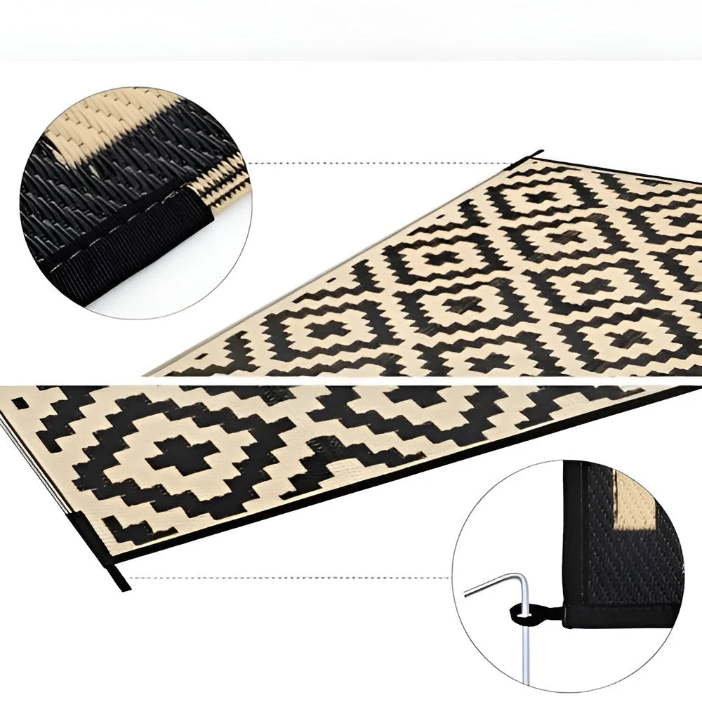 Outdoor Rug Reversible Non-Slip Water-Repellent