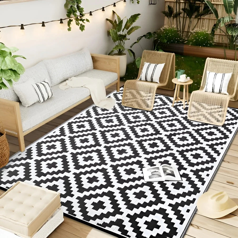 Outdoor Rug Reversible Non-Slip Water-Repellent