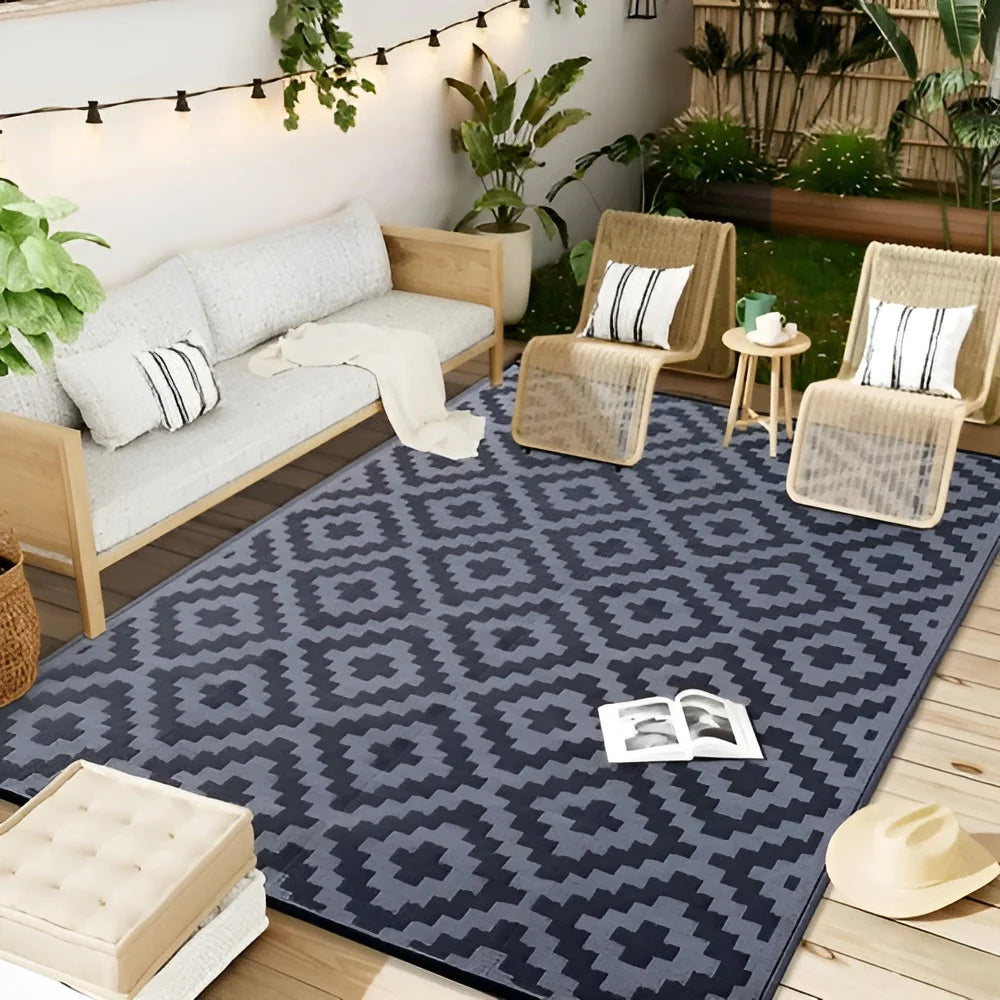 Outdoor Rug Reversible Non-Slip Water-Repellent