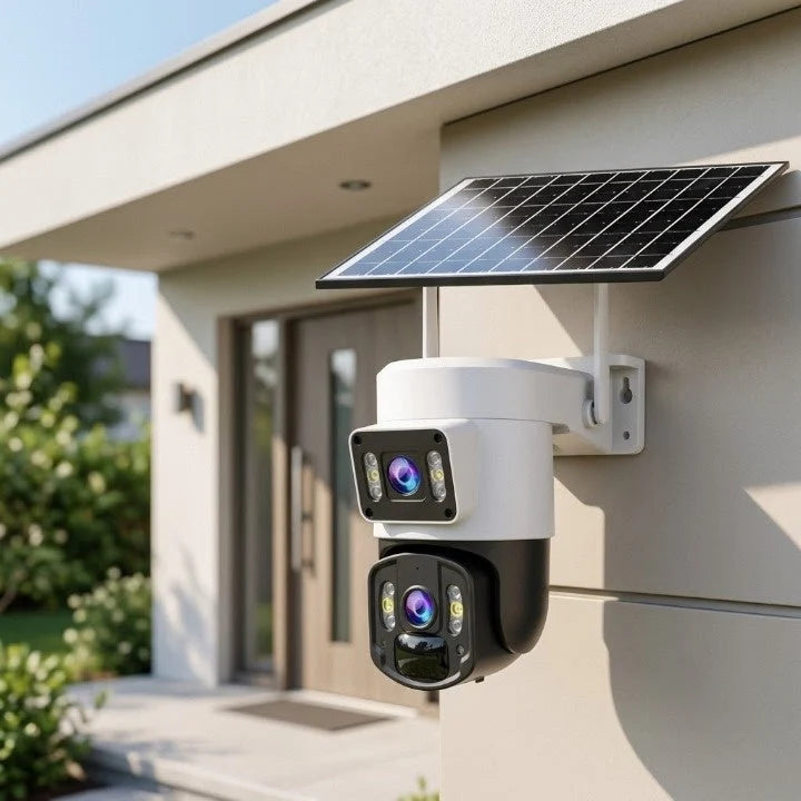Outdoor Security Camera 4K Panoramic Solar Powered