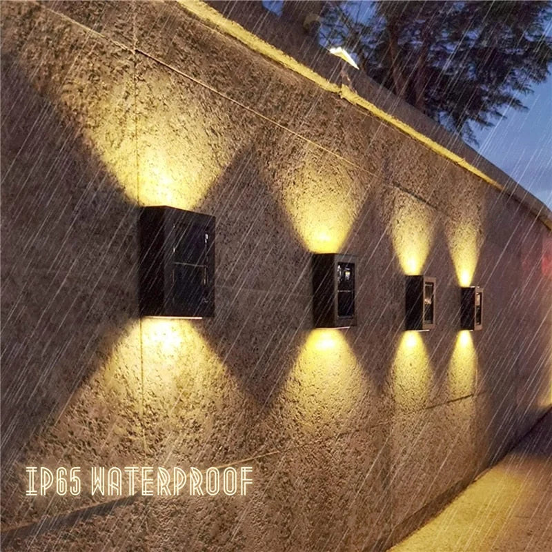 Outdoor Solar Wall Light Warm White 10-Hour Weatherproof