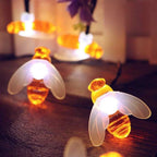 Outdoor String Lights Honeybee Design Solar Powered & Weatherproof