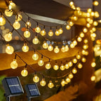 Outdoor String Lights Solar Crystal-Effect Globe Warm White