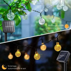 Outdoor String Lights Solar Crystal-Effect Globe Warm White