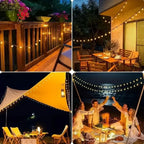 Outdoor String Lights Solar Crystal-Effect Globe Warm White