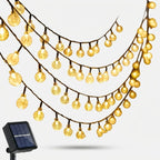 Outdoor String Lights Solar Crystal-Effect Globe Warm White