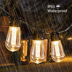 Outdoor String Lights Solar-Powered Warm Glow Weatherproof & Shatterproof