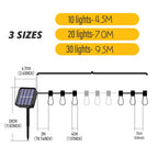 Outdoor String Lights Solar-Powered Warm Glow Weatherproof & Shatterproof