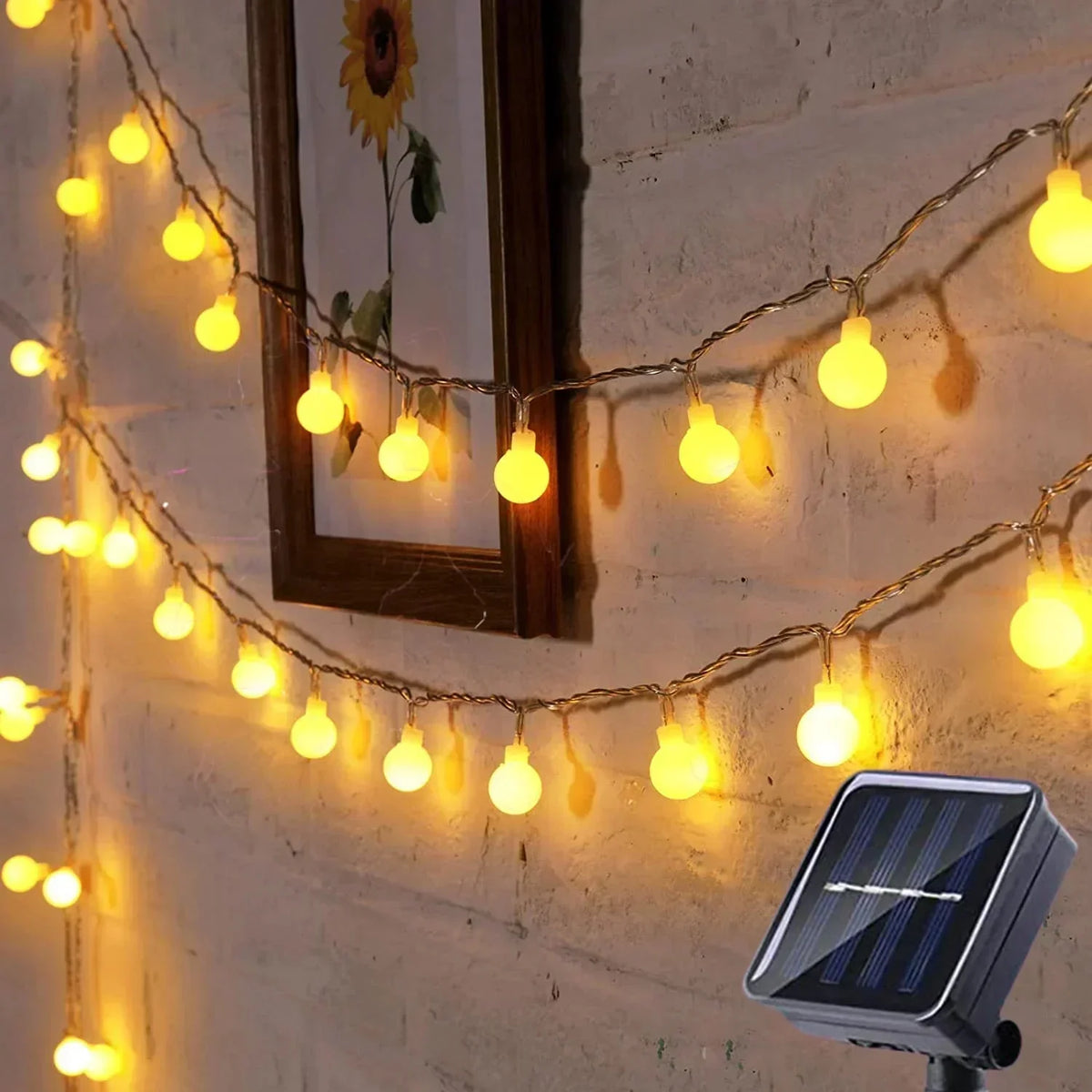 Outdoor String Lights Solar Warm White IP65
