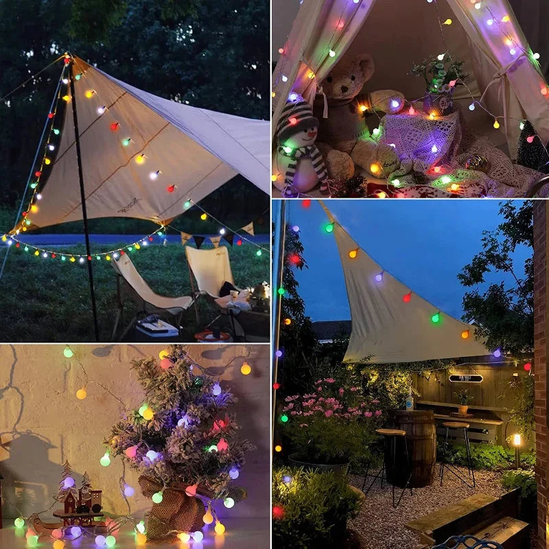 Outdoor String Lights Solar Warm White IP65
