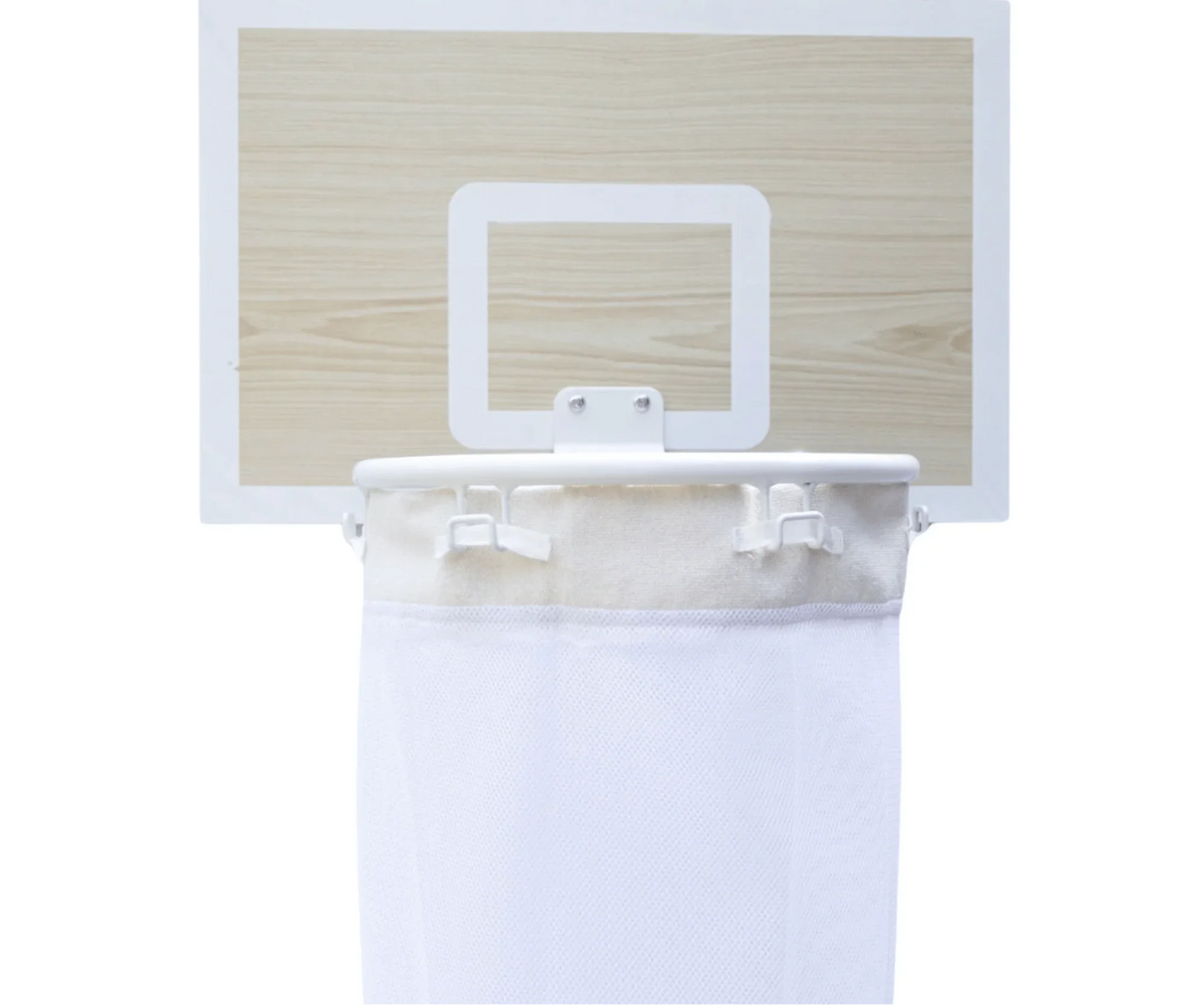 Over-The-Door Laundry Hamper Basketball Hoop Foldable & Removable Mesh