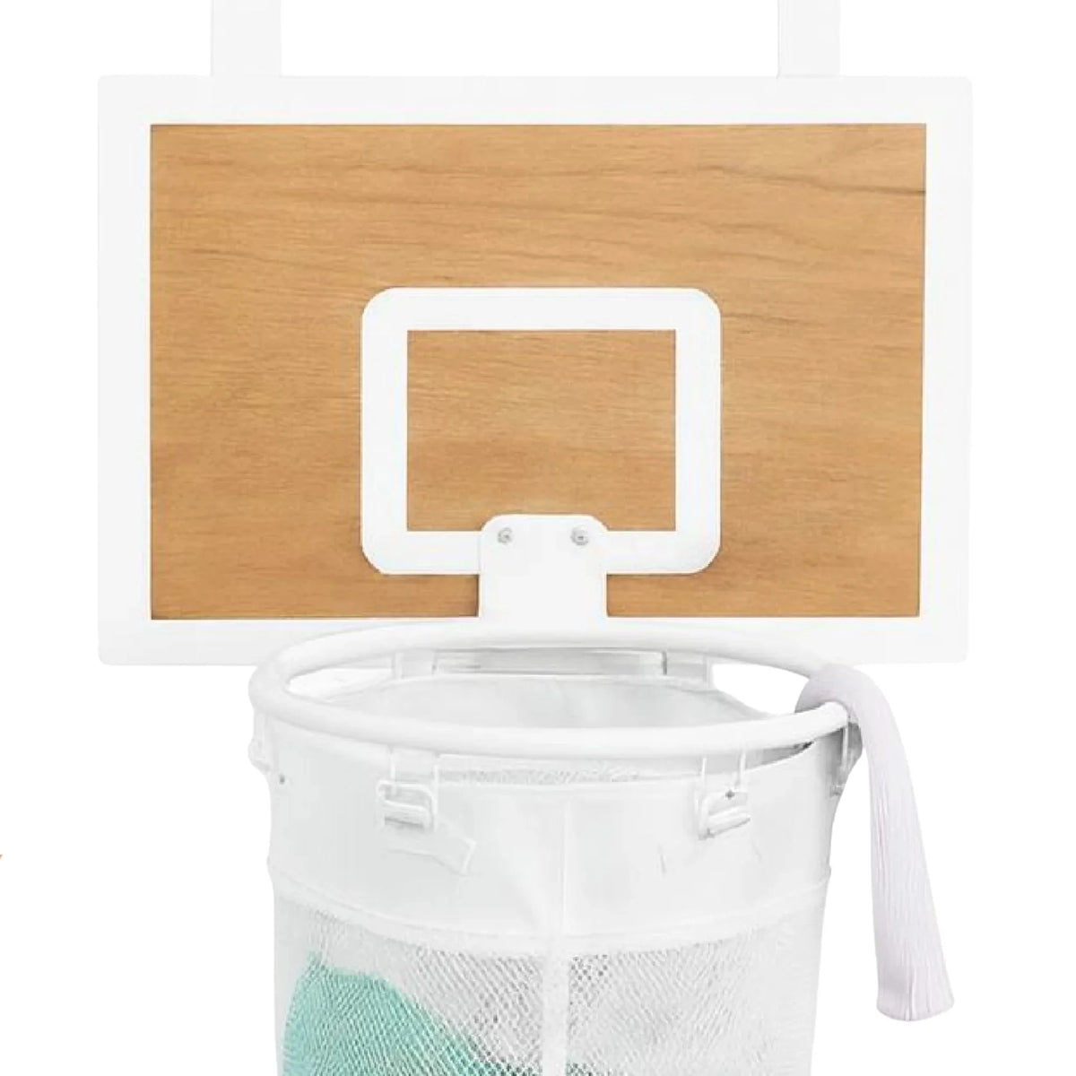 Over-The-Door Laundry Hamper Basketball Hoop Foldable & Removable Mesh