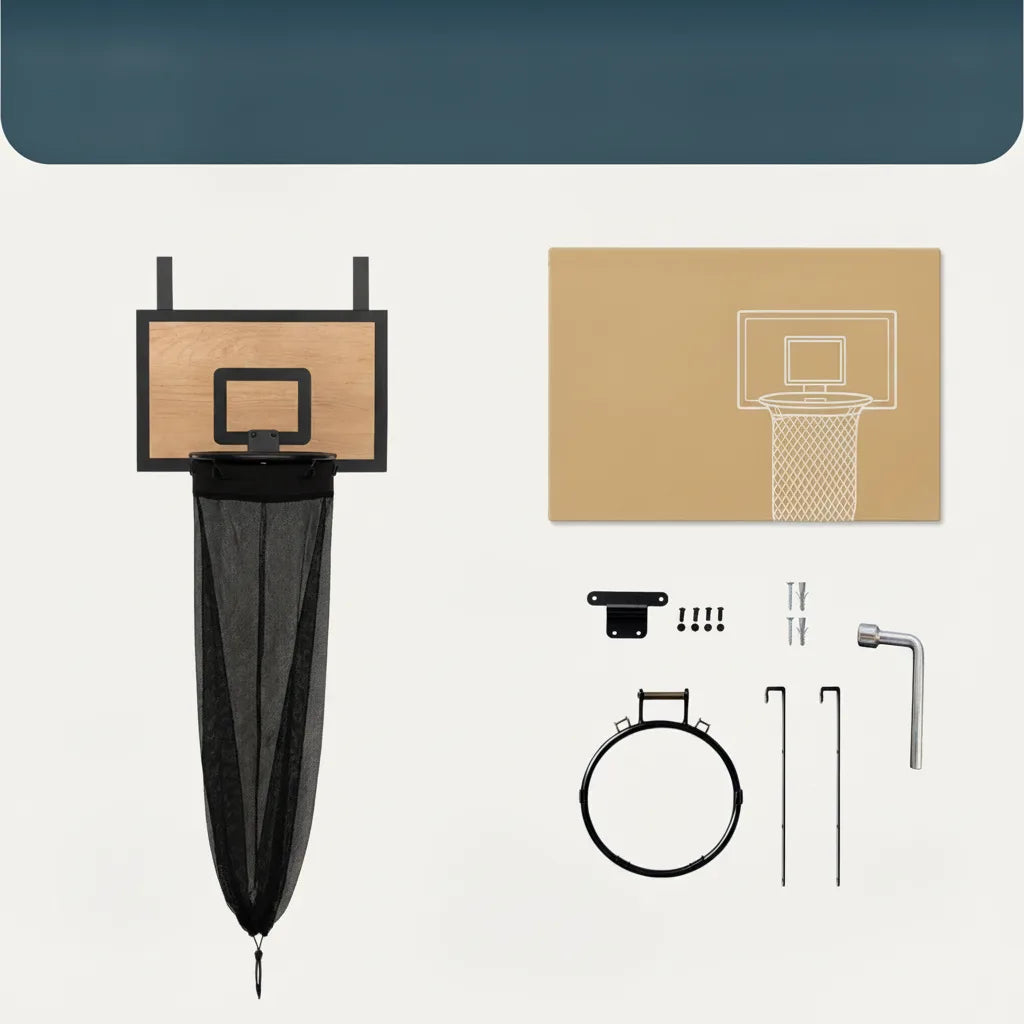 Over-The-Door Laundry Hamper Basketball Hoop Foldable & Removable Mesh