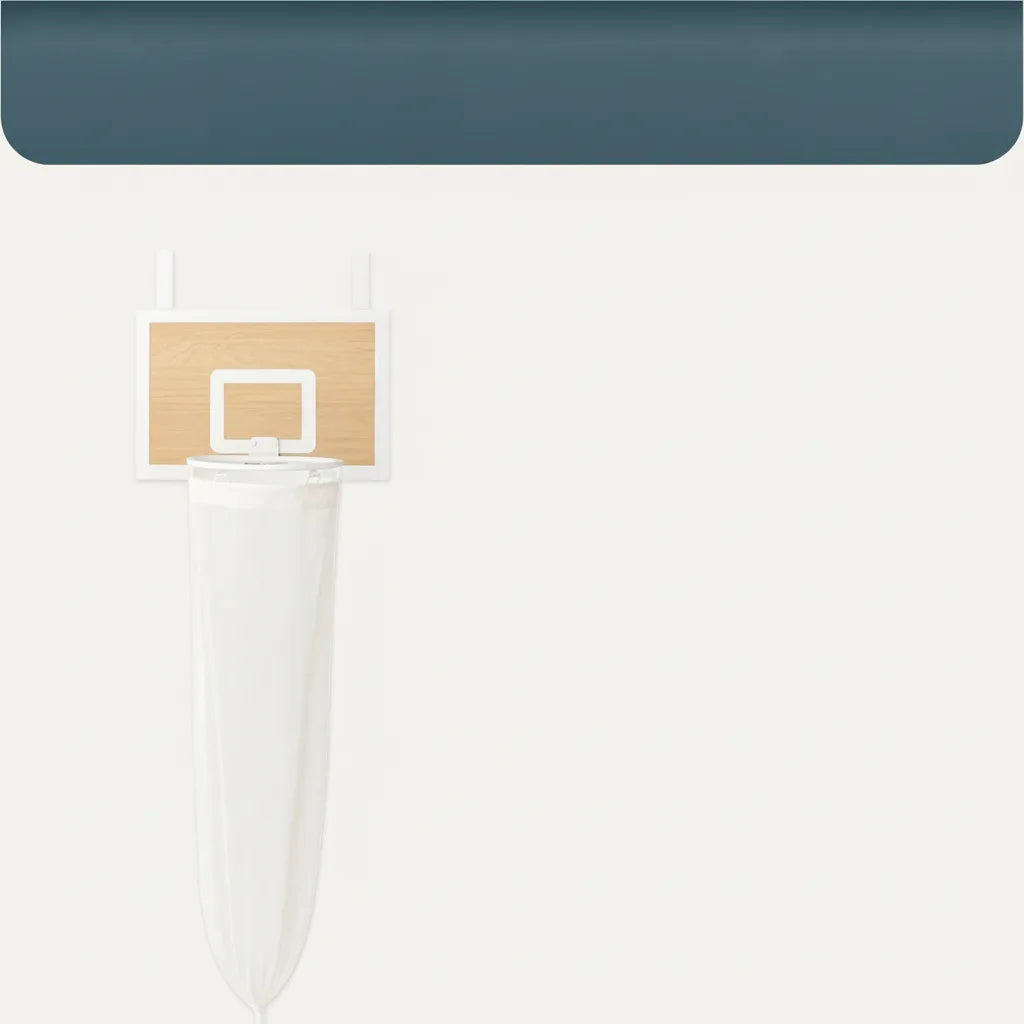 Over-The-Door Laundry Hamper Basketball Hoop Foldable & Removable Mesh