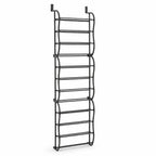 Over-The-Door Shoe Rack Holds 36 Pairs No-Drill Angled Shelves