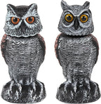 Owl Decoy Wind-Powered Rotating Head Set of 2