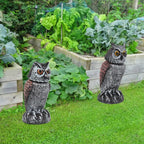 Owl Decoy Wind-Powered Rotating Head Set of 2